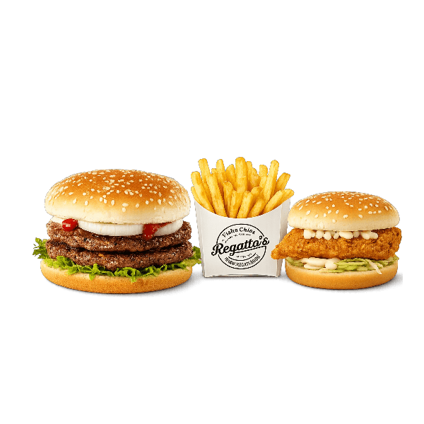 1/2 Lb Or Chicken Fillet Burger & Chips