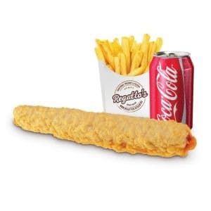 Batter Sausage, Chip & Drink